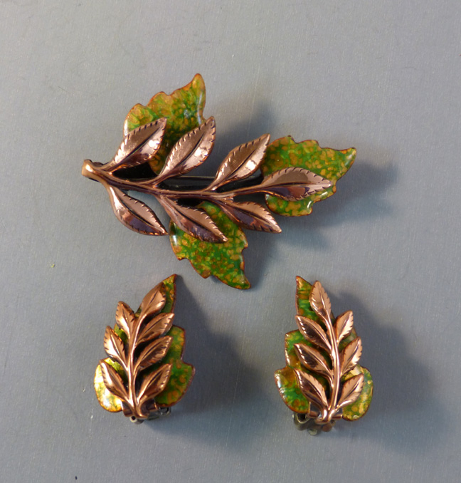 brooch and earrings