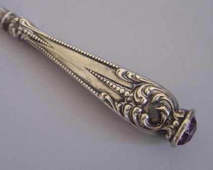 Antique Sterling Silver Button Hook Tool, Victorian Shoe Hook Tool, Antique  Tool, 1900s 