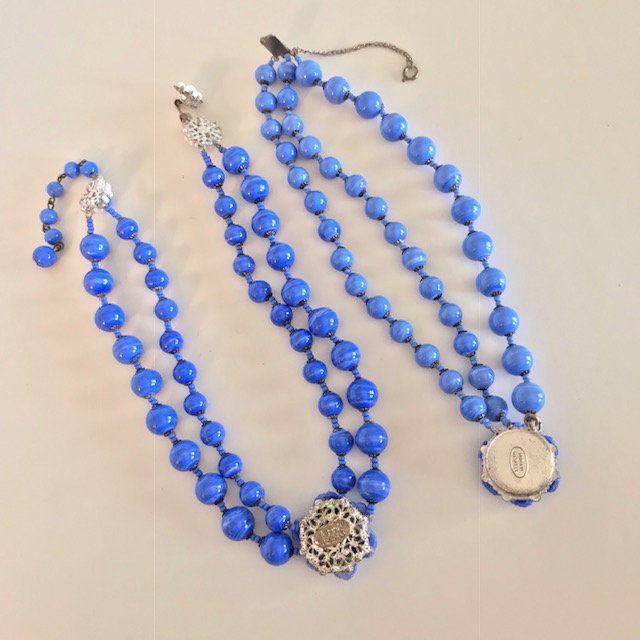 MIRIAM HASKELL by Bob Clarke medium blue necklace and bracelet - $128. ...