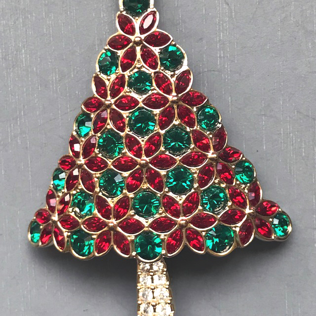 Swarovski Christmas Tree Brooches - Morning Glory Jewelry & Antiques