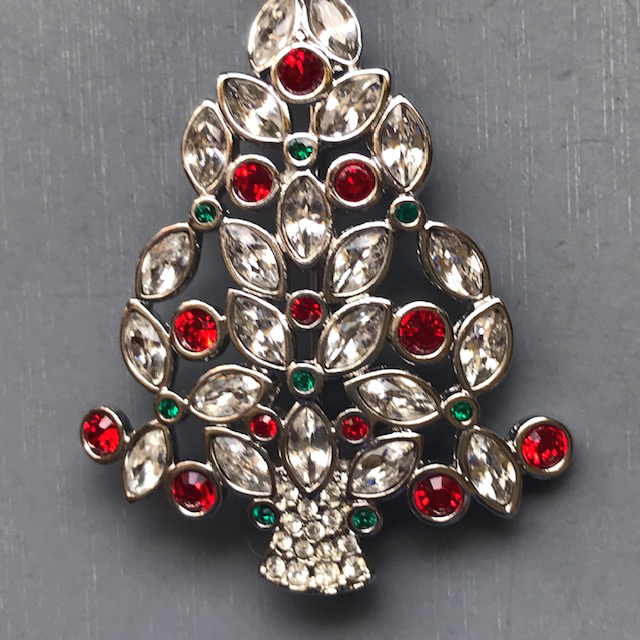 Swarovski Christmas Tree Brooches - Morning Glory Jewelry & Antiques