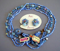 Jonne (Schrager) Signed Radiant Iridescent Bead Necklace with 2
