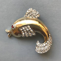 Gemcrafts India 18K Gold and Sterling Silver Gemstone Spider Brooch