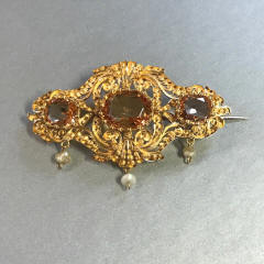 Vintage Diamond Victorian Brooch / Pin - Antique Victorian Diamond Set Bar Pin Brooch in English 9 Karat Gold - Circa 1912
